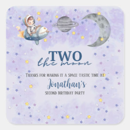 Two The Moon 男の子 スペース ロケット 2歳の誕生日  スクエアシール