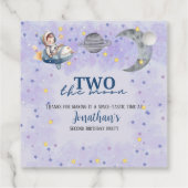 Two The Moon 男の子 スペース ロケット 2歳の誕生日 フェイバータグ (裏面)