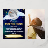Two The Moon 2の誕生日リアルフォイルサンクスカード 箔招待状 (正面)