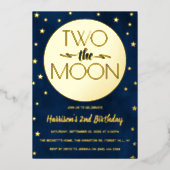 Two The Moon 2の誕生日リアル 箔招待状 (正面)