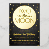 Two The Moon 2の誕生日リアル 箔招待状 (正面)