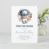 Two the Moon 2歳の誕生日おめでとう 男の子 スペース 招待状 (スタンド正面)