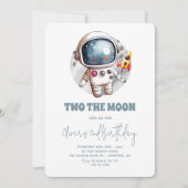 Two the Moon 2歳の誕生日おめでとう 男の子 スペース 招待状 (正面)