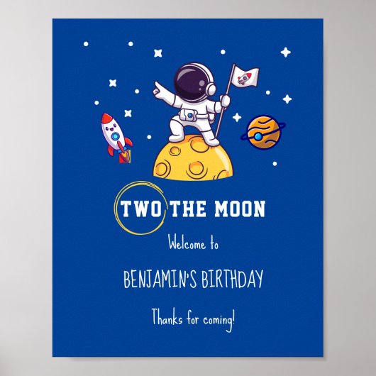 Two The Moon 2歳の誕生日キッズパーティー ポスター (正面)