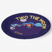 Two the Moon 2歳の誕生日パーティー紙皿 宇宙ロケット ペーパープレート (アングル)