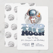 Two the Moon 2歳の誕生日 宇宙飛行士 招待状 (正面/裏面)