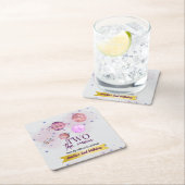 Two The Moon 2nd Birthday Girl Moon Stars Rocket スクエアペーパーコースター (インサイチュ)