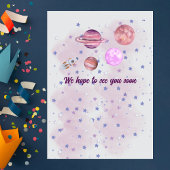 Two The Moon 2nd Birthday Girl Moon Stars Rocket  招待状