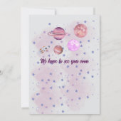 Two The Moon 2nd Birthday Girl Moon Stars Rocket  招待状 (裏面)