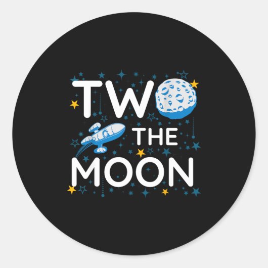 Two The Moon 2nd Planets Lover Birthday Space Rock ラウンドシール (正面)