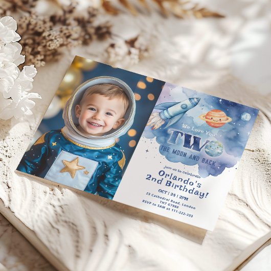 Two the Moon and back宇宙写真2nd Birthday 招待状