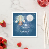 Two The Moon Boy Bear Balloon 2歳の誕生日 スタンダードカクテルナプキン (インサイチュ)