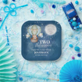 Two The Moon Boy Bear Balloon 2nd Birthday  ペーパープレート (パーティー)