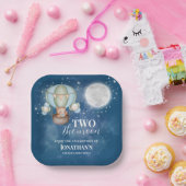 Two The Moon Boy Bear Balloon 2nd Birthday  ペーパープレート (パーティー)