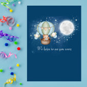 Two The Moon Boy Bear Balloon 2nd Birthday  招待状