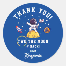 Two The Moon Boy Birthday Thank You ラウンドシール