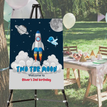 Two The Moon Boy Space Rocket 2nd Birthday