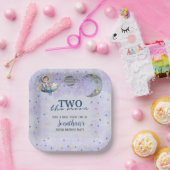 Two The Moon Boy Space Rocket 2nd Birthday  ペーパープレート (パーティー)