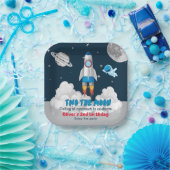 Two The Moon Boy Space Rocket 2nd Birthday  ペーパープレート (パーティー)