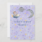 Two The Moon Boy Space Rocket 2nd Birthday 招待状 (裏面)