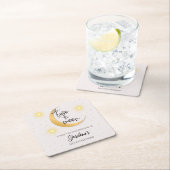 Two The Moon Elegant Gender Neutral 2nd Birthday  スクエアペーパーコースター (インサイチュ)