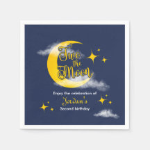 Two The Moon Elegant Gender Neutral 2nd Birthday 