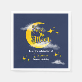 Two The Moon Elegant Gender Neutral 2nd Birthday  スタンダードカクテルナプキン
