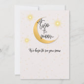 Two The Moon Elegant Gender Neutral 2nd Birthday 招待状 (裏面)