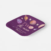 Two The Moon Girl Space Pink Planets 2nd Bday ペーパープレート (傾斜あり)