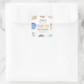 Two The Moon | Modern Space 2nd Birthday Décor スクエアシール (バッグ)