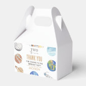 Two The Moon | Modern Space 2nd Birthday Décor フェイバーボックス (正面サイド)