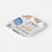 Two The Moon | Modern Space 2nd Birthday Décor ペーパープレート (傾斜あり)