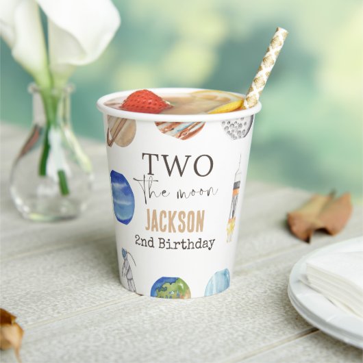 Two The Moon | Modern Space 2nd Birthday Décor 紙コップ (インサイチュ)