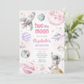 Two The Moon Outer Space Astronaut 2nd Birthday 招待状 (スタンド正面)