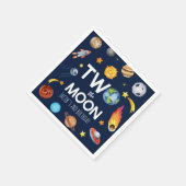Two The Moon Outer Space Planet誕生日パーティー スタンダードカクテルナプキン (角)