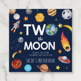 Two The Moon Outer Space Planet誕生日パーティー フェイバータグ