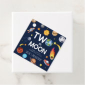 Two The Moon Outer Space Planet誕生日パーティー フェイバータグ (インサイチュ)