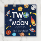 Two The Moon Outer Space Planet誕生日パーティー フェイバータグ (裏面)