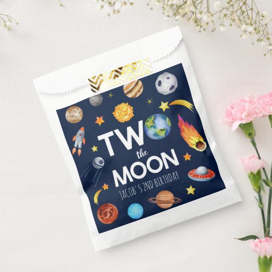 Two The Moon Outer Space Planet誕生日パーティー フェイバーバッグ (封をした状態)