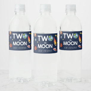 Two The Moon Outer Space Planet誕生日パーティー ペットボトルラベル