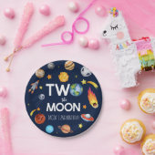 Two The Moon Outer Space Planet誕生日パーティー ペーパープレート (パーティー)
