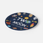 Two The Moon Outer Space Planet誕生日パーティー ペーパープレート (アングル)