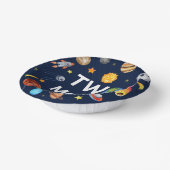 Two The Moon Outer Space Planet誕生日パーティー ペーパーボウル (傾斜あり)