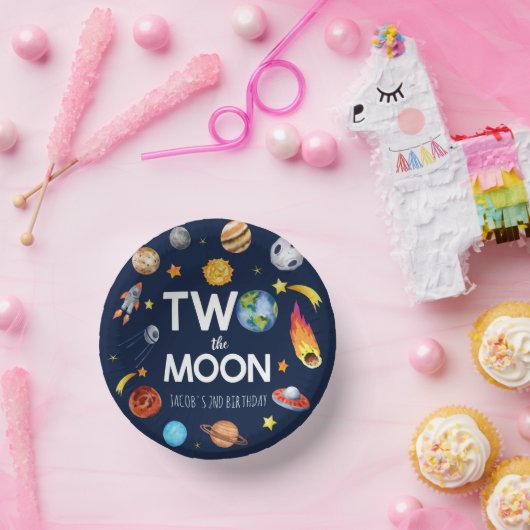 Two The Moon Outer Space Planet誕生日パーティー ペーパーボウル (パーティー)