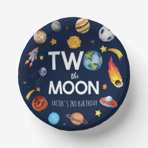 Two The Moon Outer Space Planet誕生日パーティー ペーパーボウル