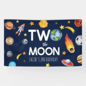 Two The Moon Outer Space Planet誕生日パーティー 横断幕 (横)