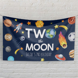 Two The Moon Outer Space Planet誕生日パーティー 横断幕