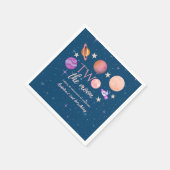 Two The Moon  Outer Space Ship Planets 2nd Bday スタンダードカクテルナプキン (角)