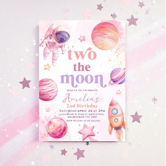 Two the Moon Outerspace 2nd Birthday  招待状