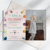 Two the Moon Pastel Outerspace写真2nd Birthday 招待状
